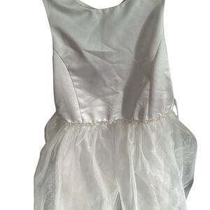 US Augels white beautiful communion dress lined with stones zips and ties 10